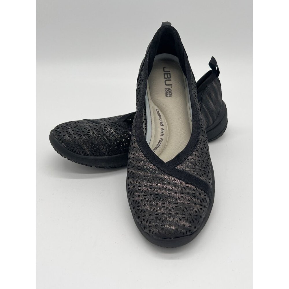 Jambu Size 6M Emma Slip-On Shoes Black Laser Cut Flats